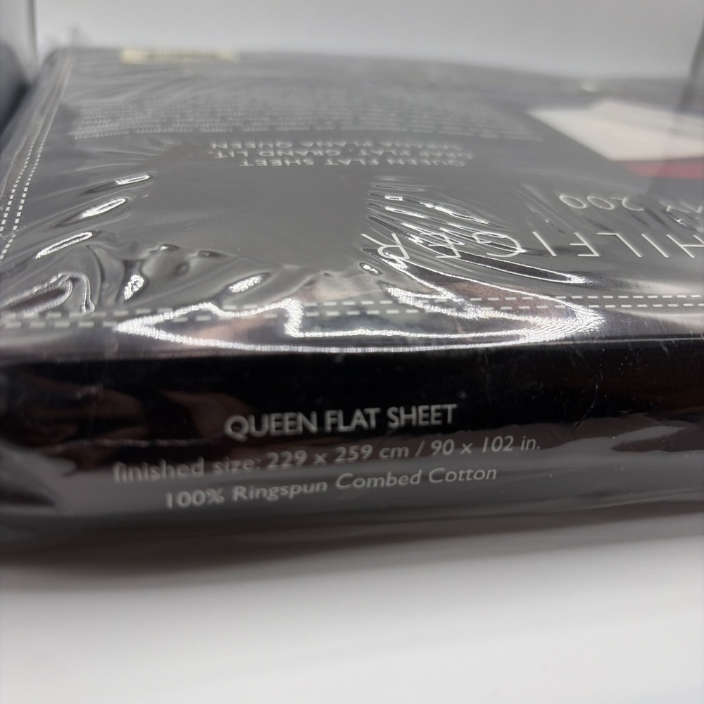 Vtg Tommy Hilfiger TOMMY 200 Queen Flat Sheet Navy Blue 100%Ring Spun Cotton NIP - Picture 3 of 8